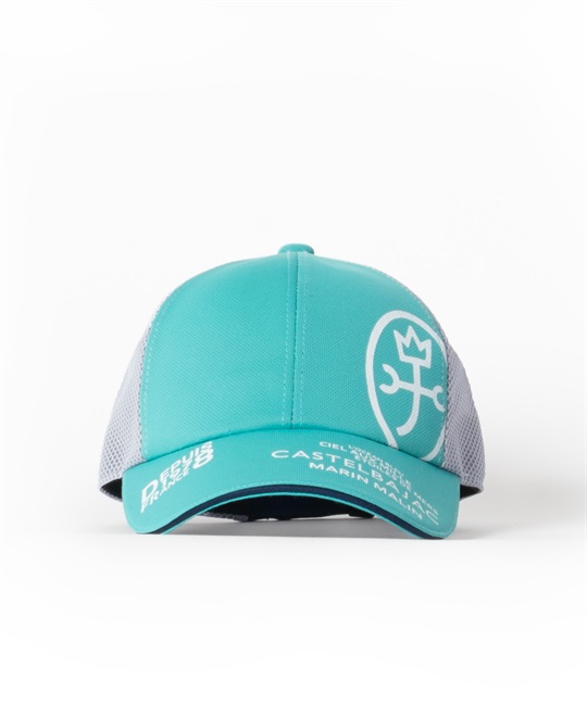 メッシュ素材+メッシュ使いPt入りキャップ(41エメラルドグリーン-48)