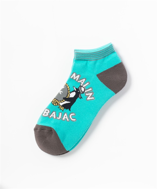 ラッコ+ペンギン柄スニーカー丈ソックス(41エメラルドグリーン-46)