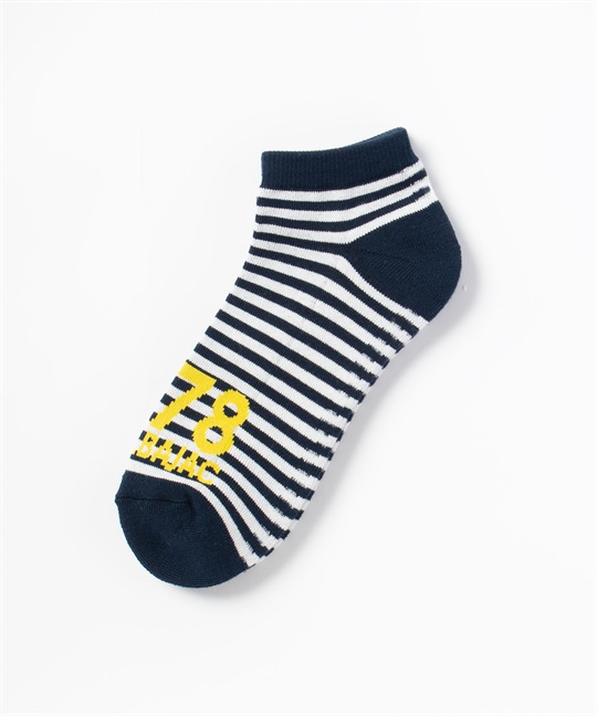 家紋+ロゴボーダースニーカー丈ソックス(59ネイビー-46)