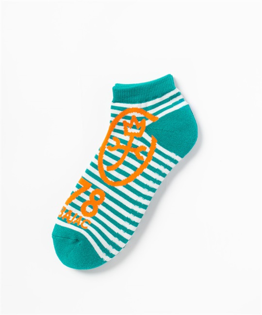 家紋+ロゴボーダースニーカー丈ソックス(40グリーン-46)