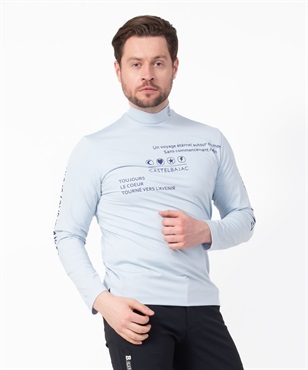 リサイクルベア天長袖ハイネックTシャツ(53サックス-46)