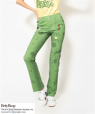 BETTY BOOP(TM) ドットプリントインクジェットパンツ(45 パロットグリーン-38)