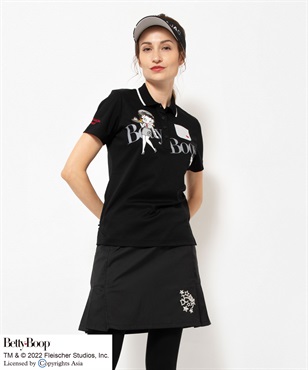 BETTY BOOP(TM) アルビニスタスムースロイヤルクール半袖ポロシャツ(99 ブラック-40)