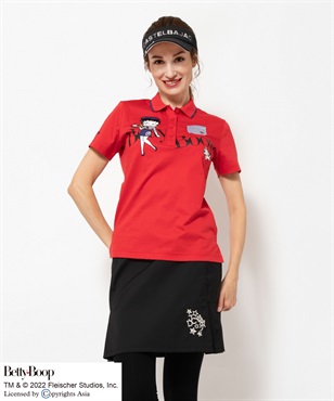 BETTY BOOP(TM) アルビニスタスムースロイヤルクール半袖ポロシャツ(80 レッド-40)
