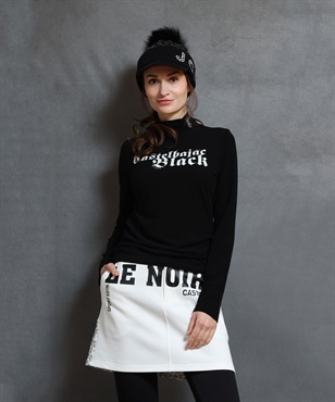 【BLACK】プレミアウォームラインストーン付インナー長袖Tシャツ(99ブラック-40)