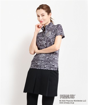 スヌーピー ハーフジップ半袖Tシャツ(99ブラック-40)