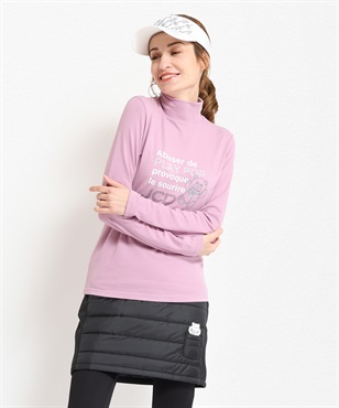 クマモチーフハイネックTシャツ(75ピンク-40)