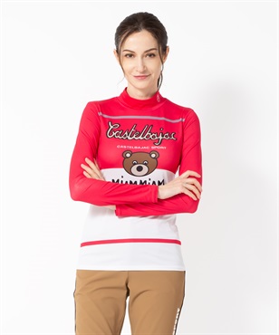 スープ缶柄　吸水速乾長袖ハイネックTシャツ(70オペラピンク-40)