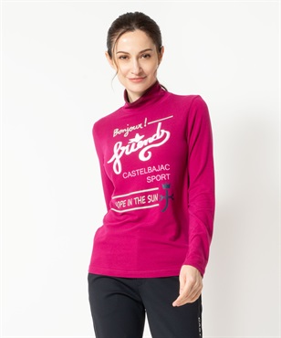 ミップブロッサムベア天　ロゴプリントハイネックTシャツ(70オペラピンク-40)