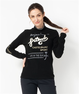 ミップブロッサムベア天　ロゴプリントハイネックTシャツ(99ブラック-40)