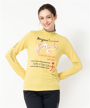 ミップブロッサムベア天　ロゴプリントハイネックTシャツ(30イエロー-40)