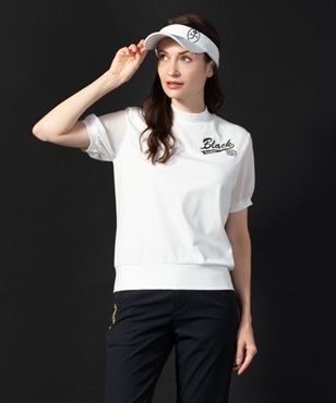 【BLACK】NYﾍﾞｱｽﾑｰｽﾌﾟﾚｯﾋﾟｰﾛｺﾞPt入りﾓｯｸﾈｯｸ半袖Tシャツ(01ホワイト-40)