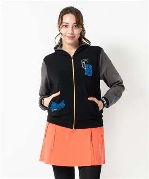 【BLACK】マットストレッチダンボールサガラ刺繍入りブルゾン(99ブラック-40)