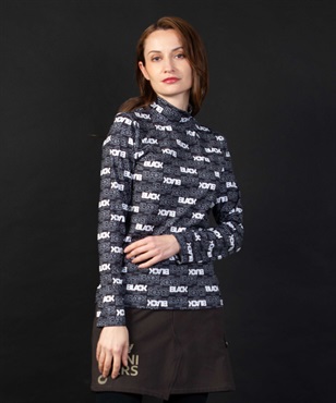 【BLACK】ロゴ総柄昇華転写インナー長Tシャツ(99ブラック-40)