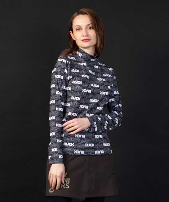 【BLACK】ロゴ総柄昇華転写インナー長Tシャツ(99ブラック-40)