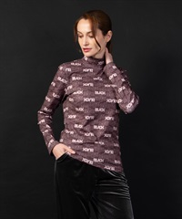【BLACK】ロゴ総柄昇華転写インナー長Tシャツ