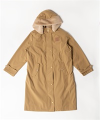 【BLACK】フードファー+薄中綿付きモッズコート