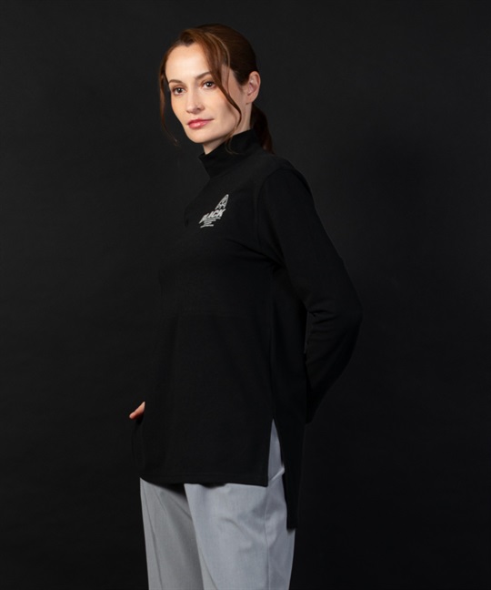 【BLACK】MIPストレッチハイネックチュニック丈長Tシャツ(99ブラック-40)