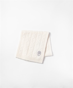 カシミヤケーブルニット差し込みマフラー(01ホワイト-40)