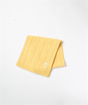 カシミヤケーブルニット差し込みマフラー(30イエロー-40)