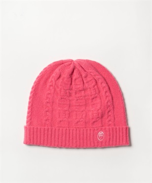 カシミヤケーブルニット帽(70オペラピンク-42)