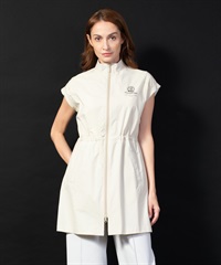 【BLACK】ストレッチタフタチュニック丈Pt入りベスト