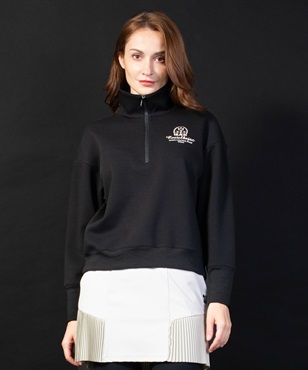 【BLACK】カノコダンボール刺繍入りスタンド衿トレーナー(99ブラック-40)