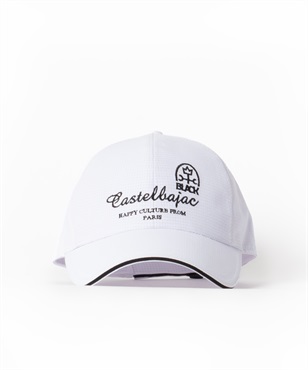 スパン入りリップ刺繍入りキャップ(01ホワイト-42)