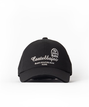 スパン入りリップ刺繍入りキャップ(99ブラック-42)