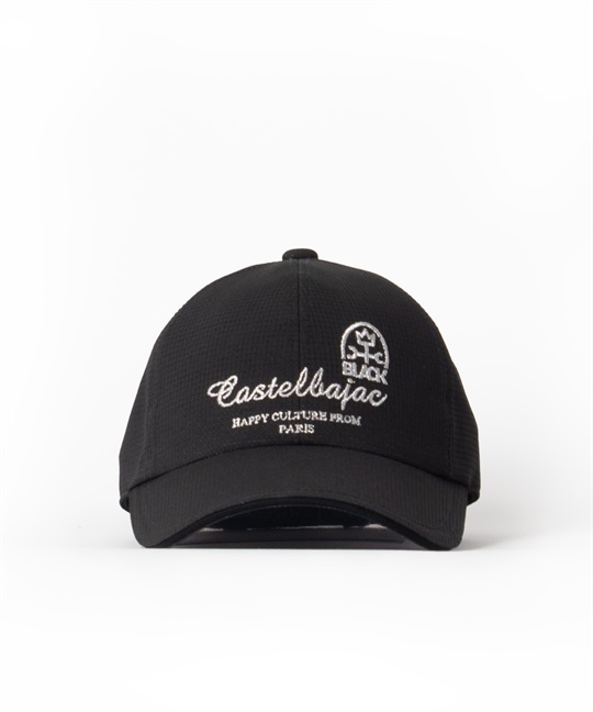スパン入りリップ刺繍入りキャップ(99ブラック-42)