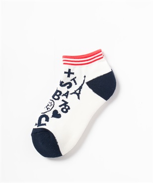ロゴ柄クルー丈ソックス(01ホワイト-40)