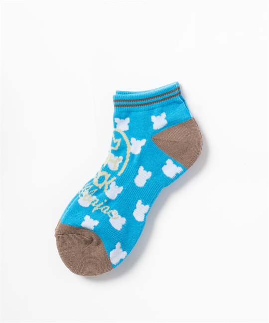 KUMA総柄家紋JQスニーカー丈ソックス(51マドンナブルー-40)