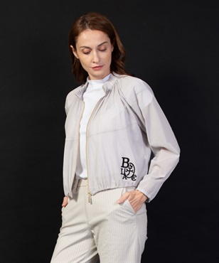 【BLACK】パワーネットPt入りゴムギャザーシルエットブルゾン(12ベージュ-40)