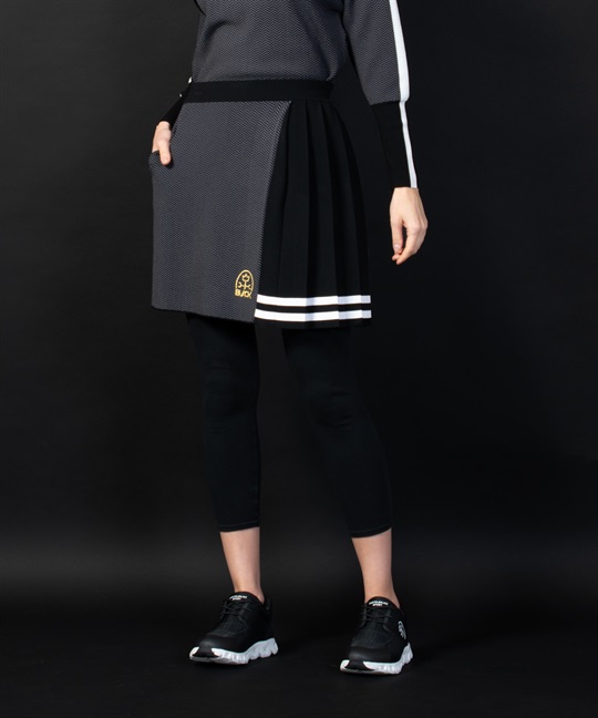 【BLACK】ヘリンボーンJQ刺繍入りスカート(99ブラック-40)