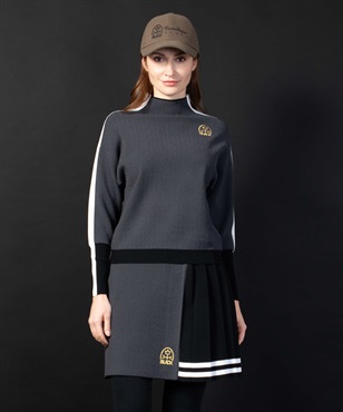 【BLACK】ヘリンボーンJQボトルネック刺繍入りスウェット(99ブラック-40)