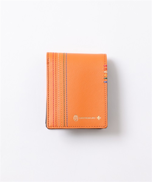 2つ折り財布 カード15＜シェスト小物＞(オレンジ-フリー)