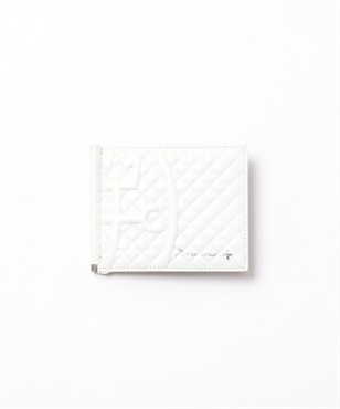 二つ折り財布 札ばさみ カード段2＜ガルボ小物＞(ホワイト-フリー)