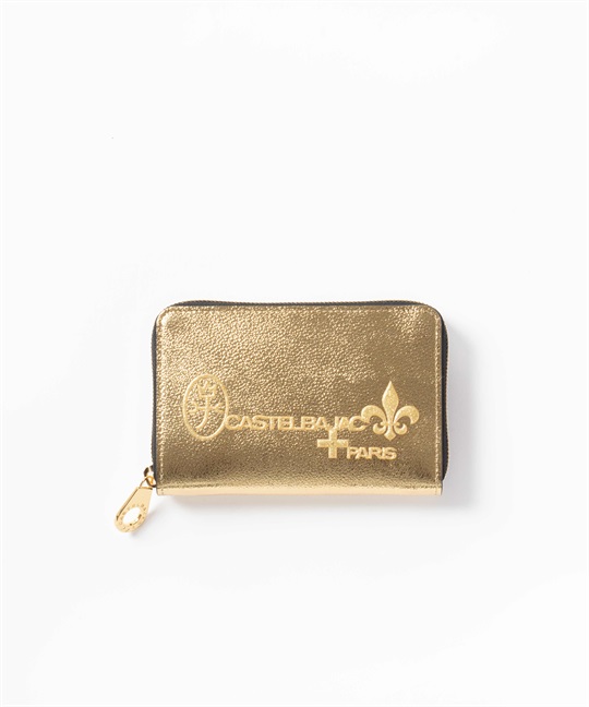 ラウンドファスナーセミ長財布＜グリッター小物＞(ゴールド-フリー)