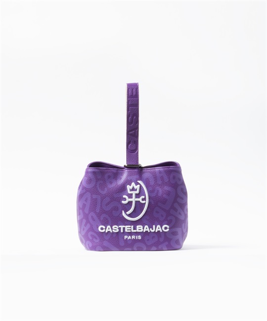 巾着ポーチバッグ＜クレール＞(パープル-フリー)