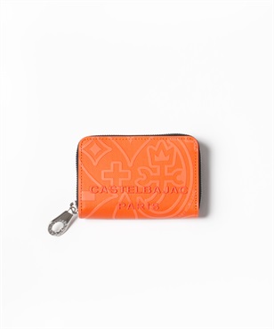 ラウンドファスナー小銭入れ BOX型＜ミカ小物＞(オレンジ-フリー)