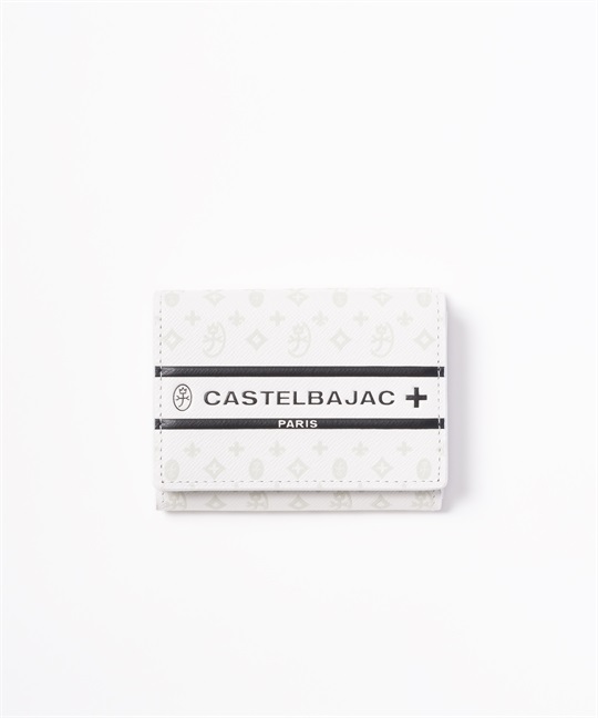三つ折り財布 カード段6＜ビジュー小物＞(ホワイト-フリー)
