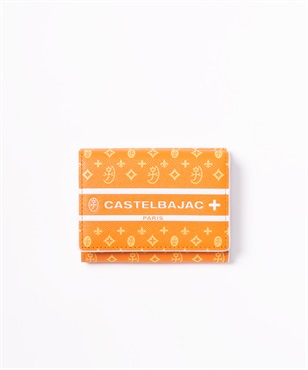三つ折り財布 カード段6＜ビジュー小物＞(オレンジ-フリー)