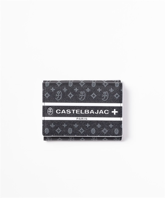 三つ折り財布 カード段6＜ビジュー小物＞(ブラック-フリー)