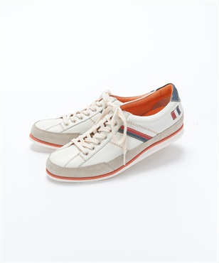 〈MEN‘S〉トリコライン レザースニーカー(ホワイト-24.5)