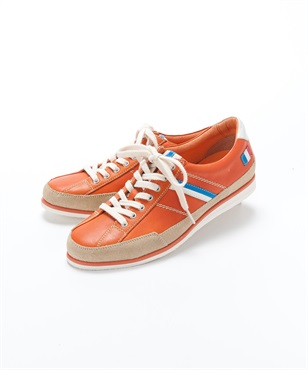 〈MEN‘S〉トリコライン レザースニーカー(オレンジ-24.5)