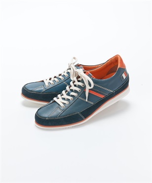〈MEN‘S〉トリコライン レザースニーカー(ネイビー-24.5)